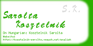 sarolta kosztelnik business card